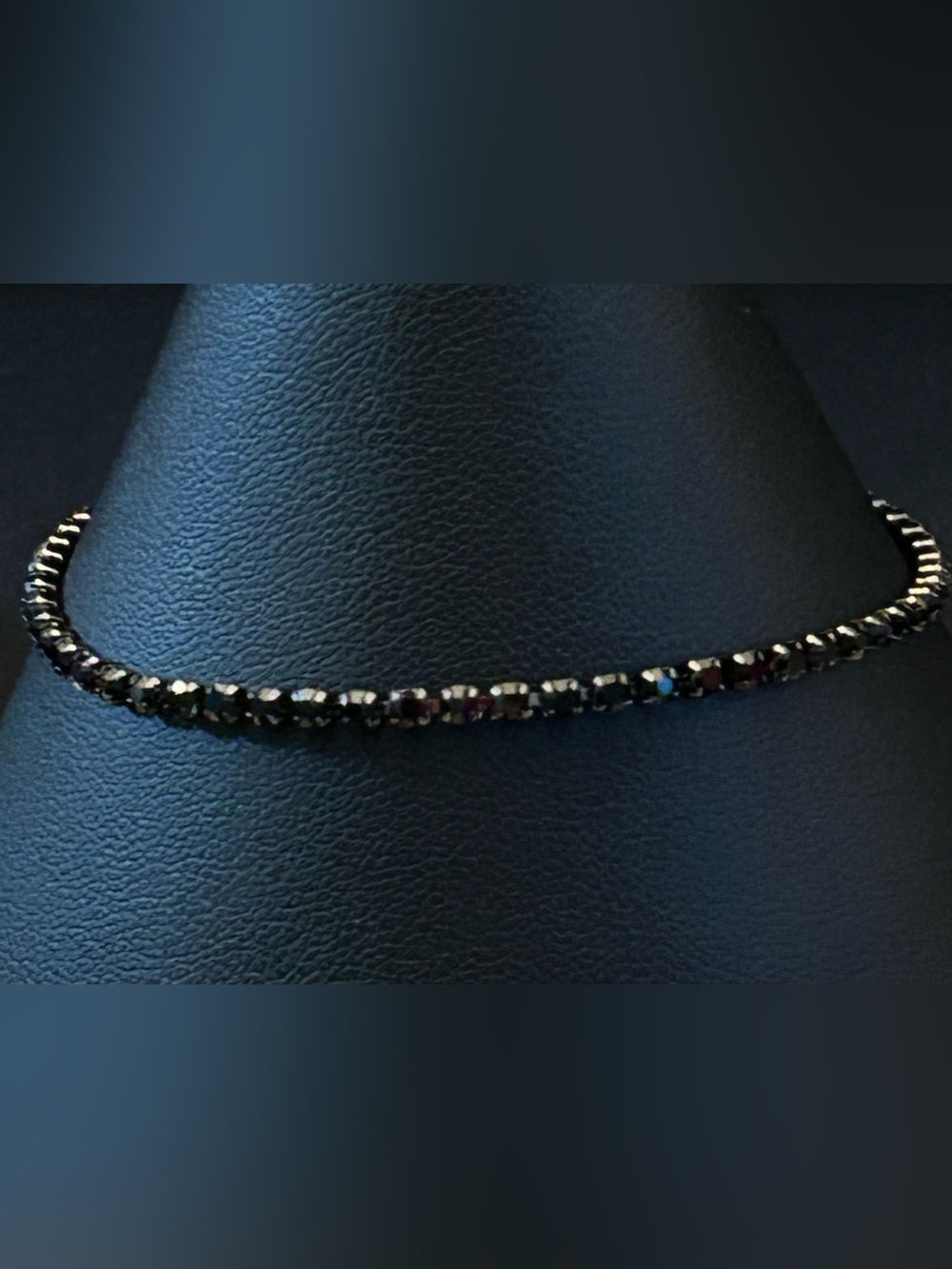 Jet Black Crystal Tennis Line Bracelet - Women Jewelry